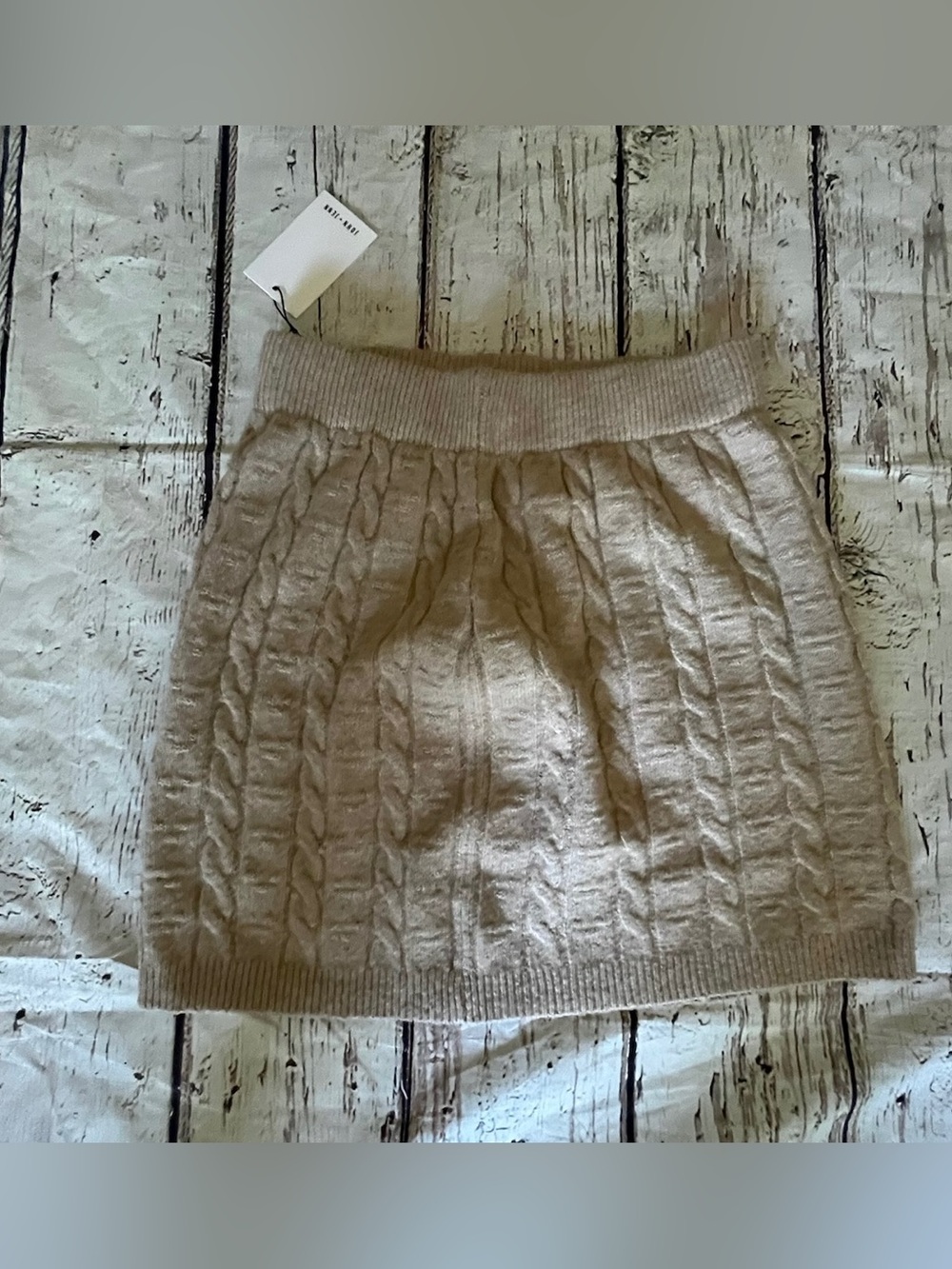 John + Jenn Cable Knit Mini Skirt in Cream